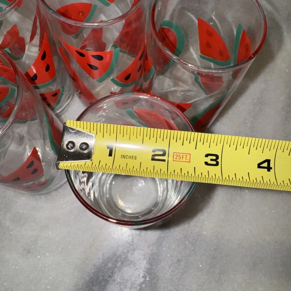 Vintage Libbey Retro Watermelon Glasses Set Of 6 Highball‎ Water 16oz GW006